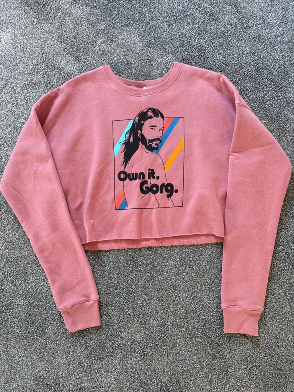Jonathan Van Ness Own It, Gorg. Pink Cropped Sweatshirt